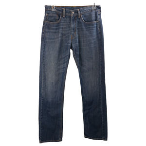 LEVI'S Men's Dark Blue Stonewash 505 Regular Fit Straight Leg Jeans Size 34x34